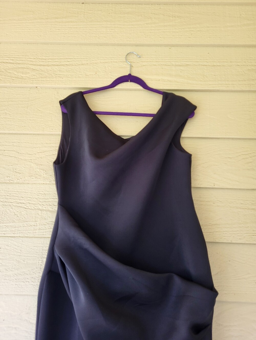 ASOS Black Sculpted Ruched Scuba Maxi Dress Size 14 NWT High-Low - Picture 3 of 16